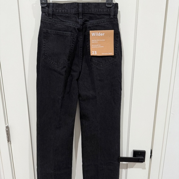 Reformation Wilder High Rise Wide Leg Jeans Black - Size 23 - Picture 1 of 5